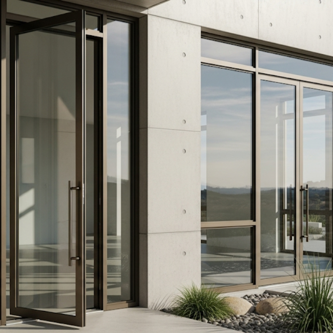 Portas e janelas de alumínio em Joinville instaladas em residência moderna